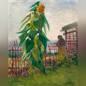 Vincent van Gogh's Allotment with Sunflower (1887) famous painting Art Print
